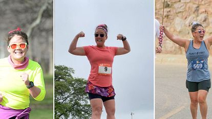 Gina Kutz competing in races.